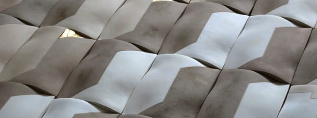 Ceramic 'pillow form' tiles